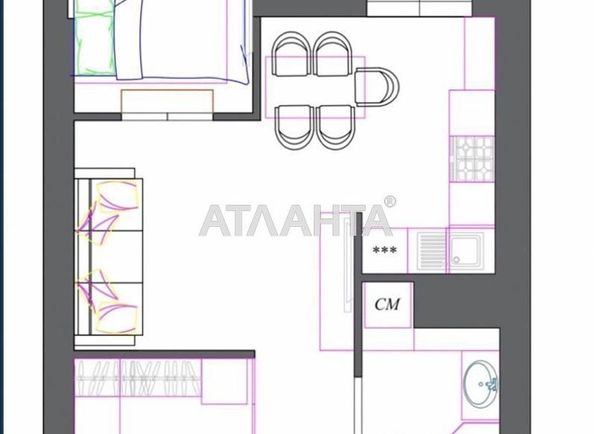 1-room apartment apartment by the address st. Novatorov (area 39,8 m2) - Atlanta.ua - photo 10
