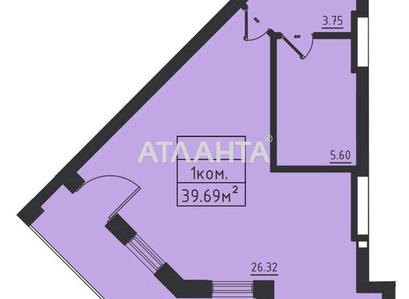 1-room apartment apartment by the address st. Dacha kovalevskogo Amundsena (area 39,5 m2) - Atlanta.ua - photo 3