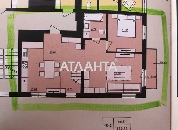 4+-rooms apartment apartment by the address st. Lemkovskaya ul (area 119,3 m2) - Atlanta.ua - photo 3
