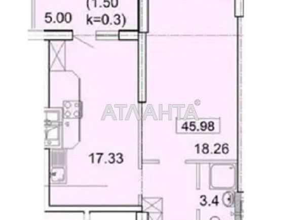 1-room apartment apartment by the address st. Topolinnyy per (area 43 m²) - Atlanta.ua - photo 2