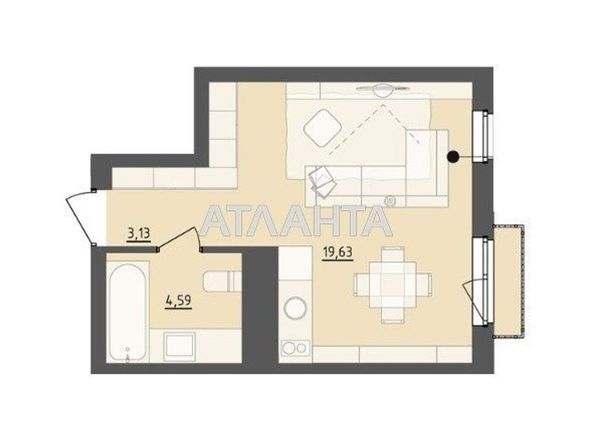 1-room apartment apartment by the address st. Lemkovskaya ul (area 27,6 m2) - Atlanta.ua - photo 10