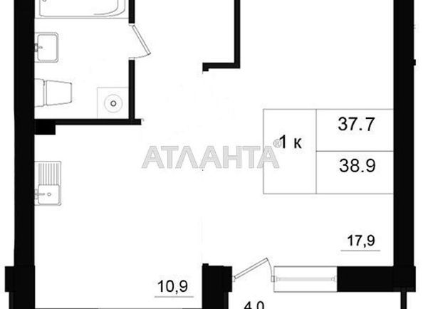 1-комнатная квартира по адресу ул. Чехова (площадь 39,0 м2) - Atlanta.ua - фото 13