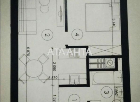 1-комнатная квартира по адресу ул. Чехова (площадь 38,0 м2) - Atlanta.ua - фото 6
