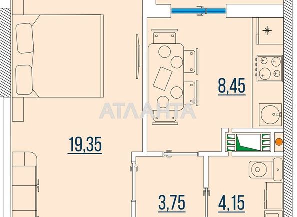 2-rooms apartment apartment by the address st. Bugaevskaya Instrumentalnaya (area 58,4 m2) - Atlanta.ua - photo 2