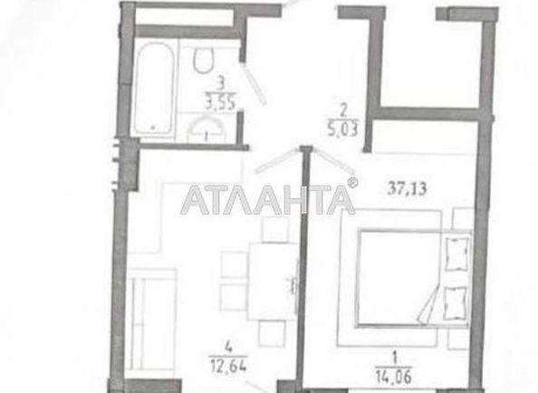 1-room apartment apartment by the address st. Chekhova (area 37,1 m2) - Atlanta.ua