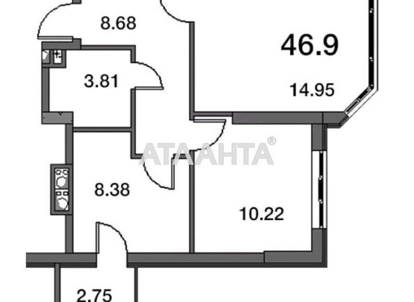 2-rooms apartment apartment by the address st. Paustovskogo (area 47,0 m2) - Atlanta.ua - photo 2