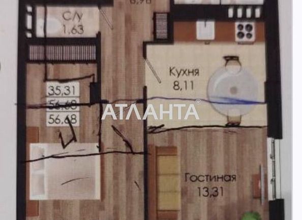 1-кімнатна квартира за адресою вул. Миколаївська (площа 56,0 м2) - Atlanta.ua - фото 7
