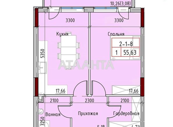 1-room apartment apartment by the address st. Mayachnyy per (area 57,3 m2) - Atlanta.ua - photo 5