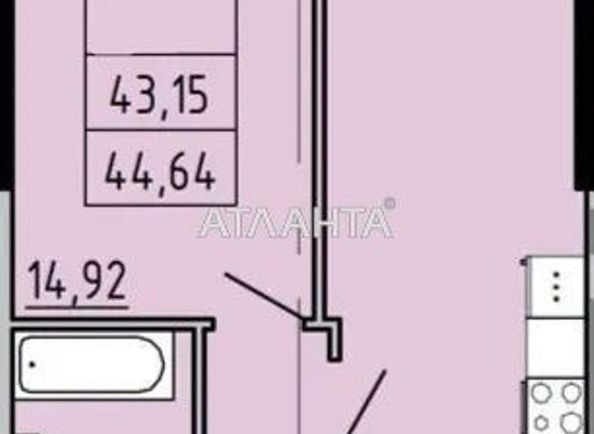 1-room apartment apartment by the address st. Genuezskaya (area 42 m²) - Atlanta.ua