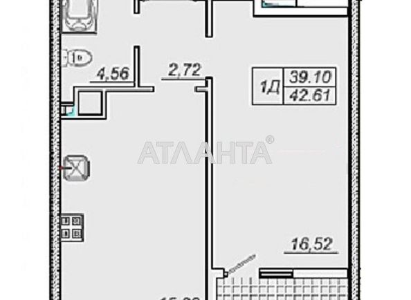 1-room apartment apartment by the address st. Sakharova (area 42,9 m2) - Atlanta.ua - photo 9