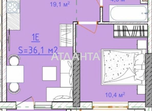 1-комнатная квартира по адресу ул. Вильямса ак. (площадь 36,1 м²) - Atlanta.ua