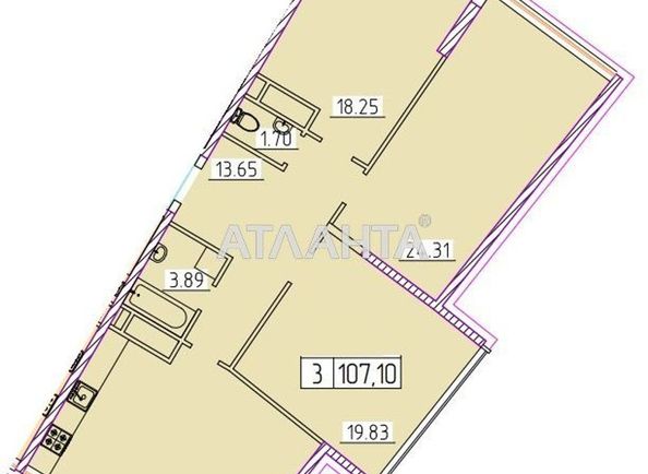 3-rooms apartment apartment by the address st. Genuezskaya (area 107,9 m2) - Atlanta.ua