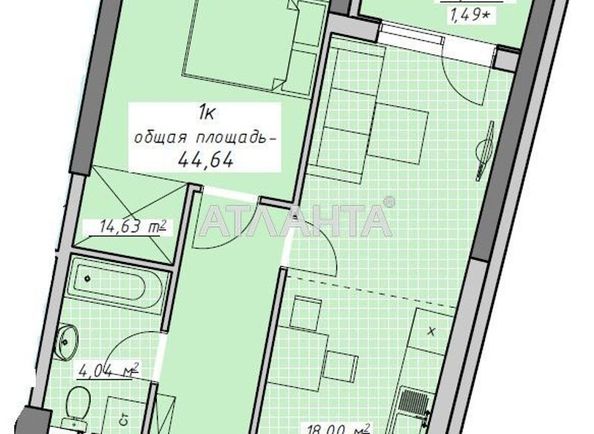 1-room apartment apartment by the address st. Kurortnyy per (area 46,6 m²) - Atlanta.ua - photo 5