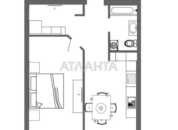1-комнатная квартира по адресу Французский бул. (площадь 46,0 м2) - Atlanta.ua - фото 7