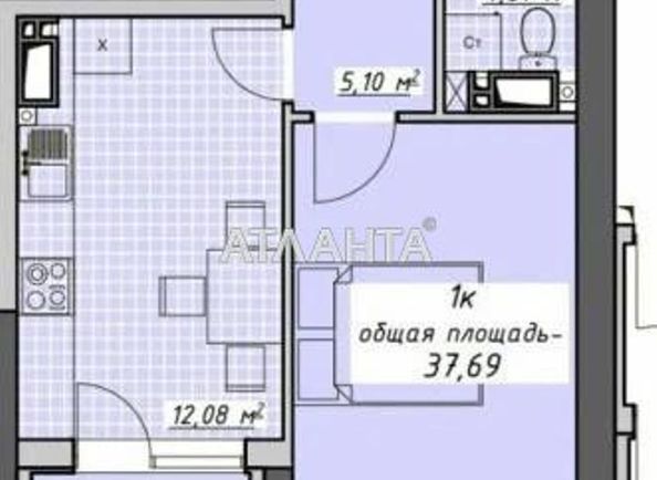 1-room apartment apartment by the address st. Kurortnyy pr (area 37,7 m2) - Atlanta.ua - photo 5