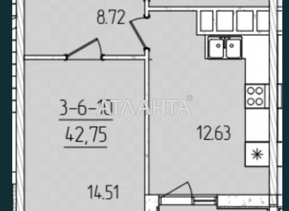 1-room apartment apartment by the address st. Krasnova (area 43,0 m2) - Atlanta.ua