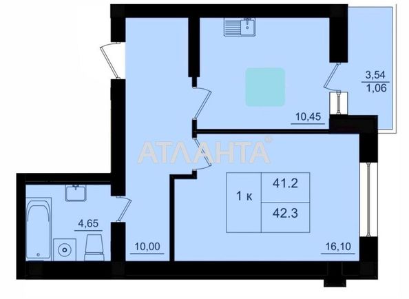 1-кімнатна квартира за адресою вул. Чехова (площа 42,3 м2) - Atlanta.ua - фото 11