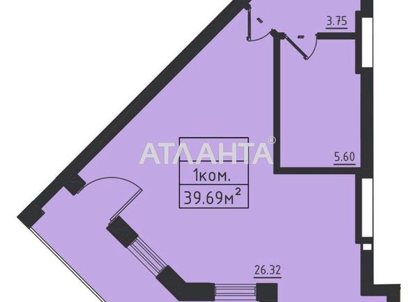 1-кімнатна квартира за адресою вул. Дача Ковалевського (площа 40 м²) - Atlanta.ua - фото 4