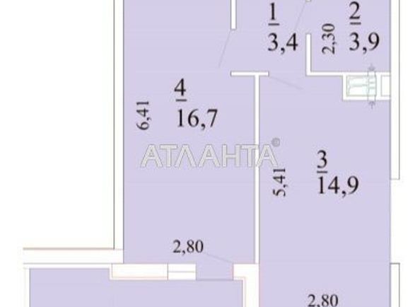 1-room apartment apartment by the address st. Novatorov (area 40,9 m2) - Atlanta.ua - photo 9