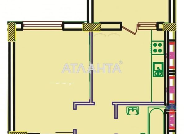 1-room apartment apartment by the address st. Stroitelnaya (area 43,0 m2) - Atlanta.ua - photo 2