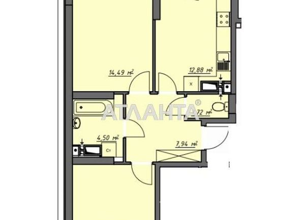 2-rooms apartment apartment by the address st. Vorobeva ak (area 60,4 m2) - Atlanta.ua