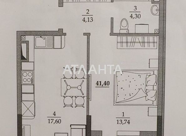 1-room apartment apartment by the address st. Vilyamsa ak (area 41,4 m2) - Atlanta.ua - photo 3