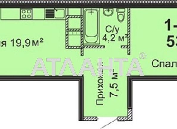 1-room apartment apartment by the address st. Varnenskaya (area 56,2 m2) - Atlanta.ua - photo 2