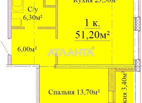1-room apartment apartment by the address st. Varnenskaya (area 52,2 m2) - Atlanta.ua
