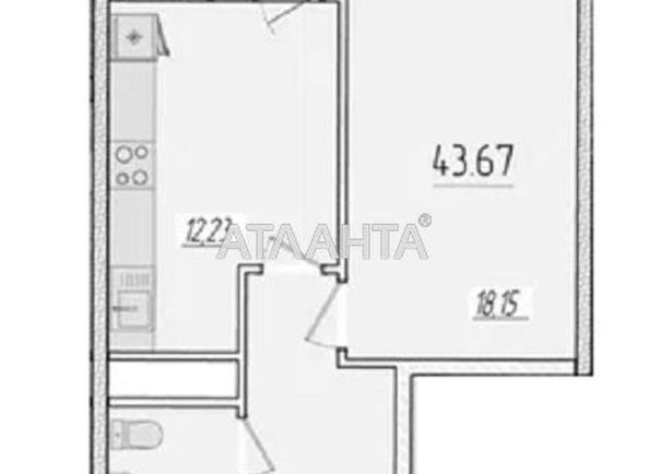 1-комнатная квартира по адресу ул. Краснова (площадь 44 м²) - Atlanta.ua - фото 2