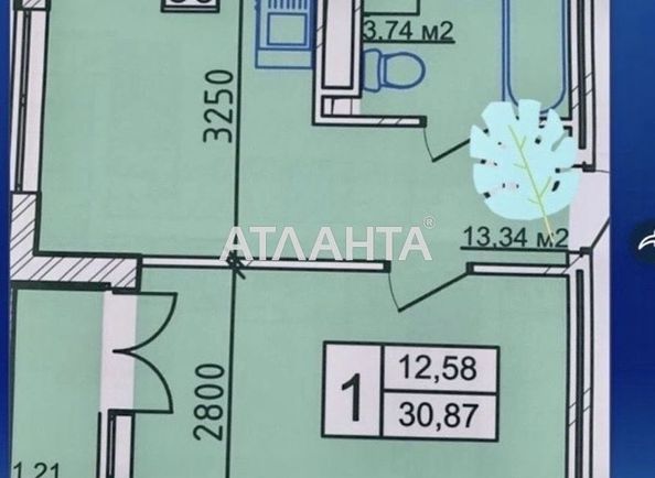 1-комнатная квартира по адресу ул. Гераневая (площадь 31 м²) - Atlanta.ua