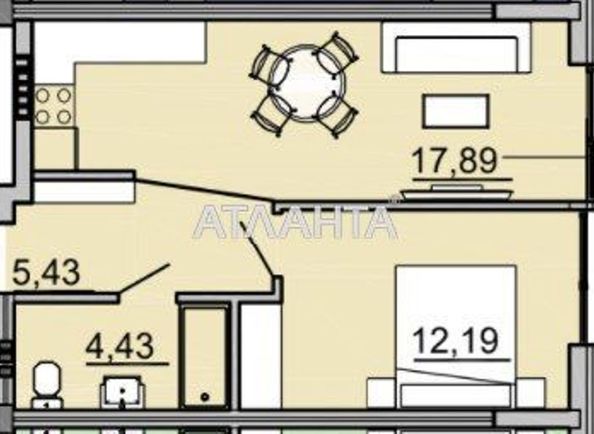 1-комнатная квартира по адресу ул. Авдеева-черноморского (площадь 40,0 м2) - Atlanta.ua