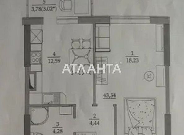 1-комнатная квартира по адресу ул. Вильямса ак. (площадь 45,0 м2) - Atlanta.ua - фото 2