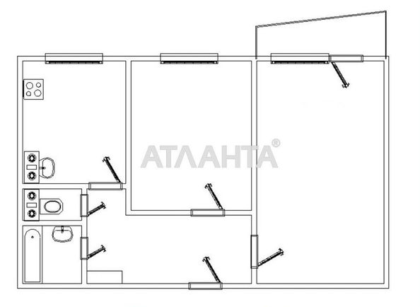 2-rooms apartment apartment by the address st. Filatova ak (area 51,0 m2) - Atlanta.ua - photo 3