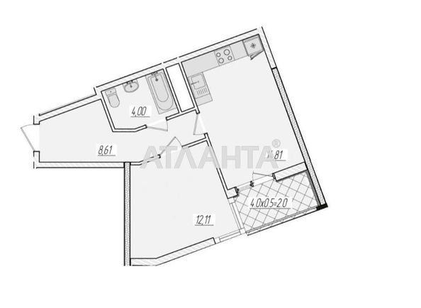 1-room apartment apartment by the address st. Krasnova (area 41,5 m²) - Atlanta.ua