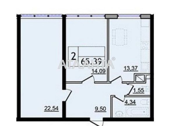 2-rooms apartment apartment by the address st. Sakharova (area 63,6 m2) - Atlanta.ua