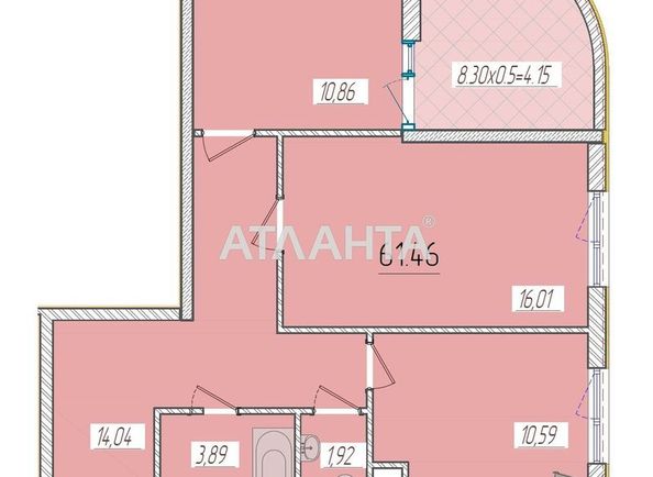2-rooms apartment apartment by the address st. Krasnova (area 61,5 m²) - Atlanta.ua - photo 3