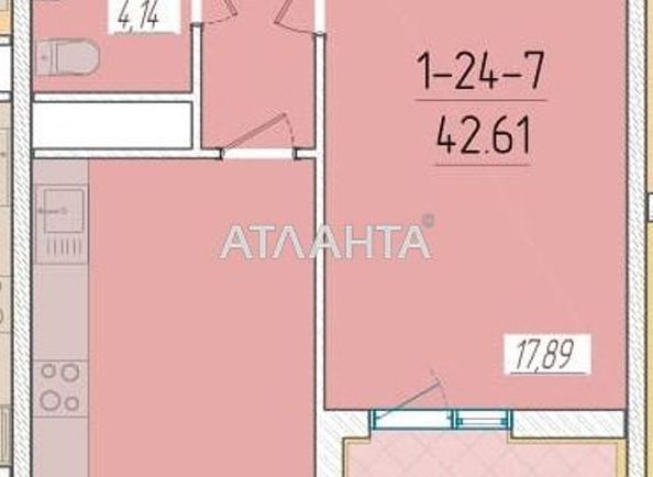 1-комнатная квартира по адресу ул. Краснова (площадь 42,2 м2) - Atlanta.ua - фото 3
