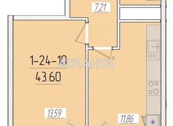 1-комнатная квартира по адресу ул. Краснова (площадь 40,1 м2) - Atlanta.ua - фото 3