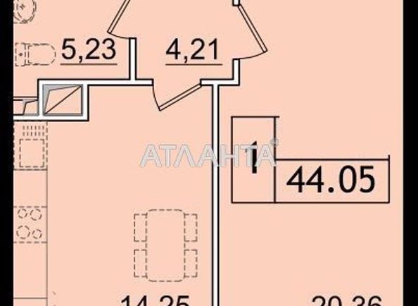 1-room apartment apartment by the address st. Sakharova (area 44,1 m²) - Atlanta.ua - photo 2