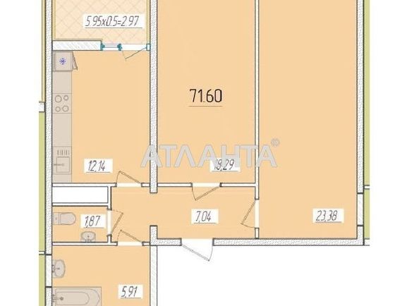 2-комнатная квартира по адресу ул. Краснова (площадь 70,7 м2) - Atlanta.ua
