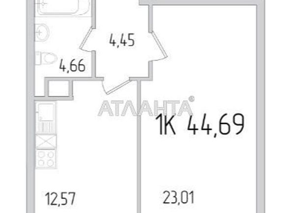 1-кімнатна квартира за адресою вул. Сахарова (площа 45 м²) - Atlanta.ua - фото 2