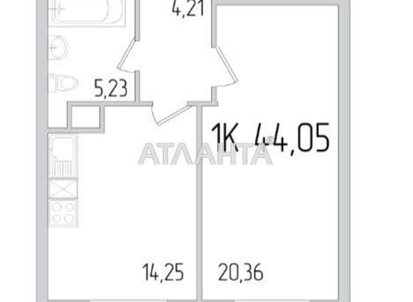 1-комнатная квартира по адресу ул. Сахарова (площадь 43,9 м²) - Atlanta.ua - фото 3