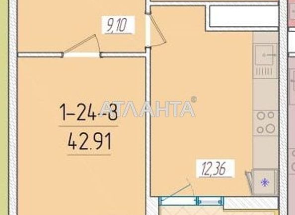 1-комнатная квартира по адресу ул. Краснова (площадь 42,4 м²) - Atlanta.ua - фото 2
