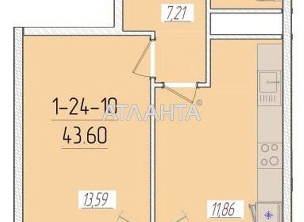 1-комнатная квартира по адресу ул. Краснова (площадь 37,6 м²) - Atlanta.ua - фото 2