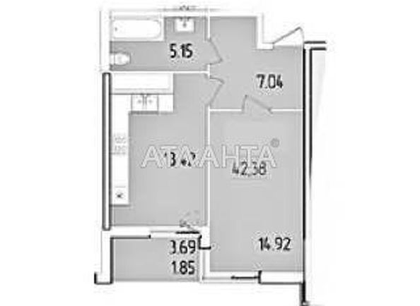 1-комнатная квартира по адресу ул. Краснова (площадь 42,4 м2) - Atlanta.ua - фото 3