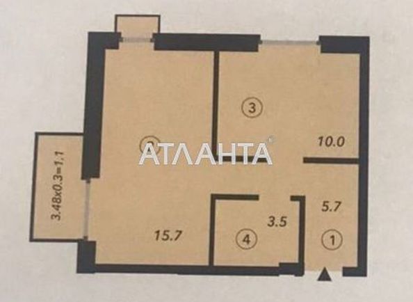 1-room apartment apartment by the address st. Srednefontanskiy per (area 38,5 m2) - Atlanta.ua - photo 3