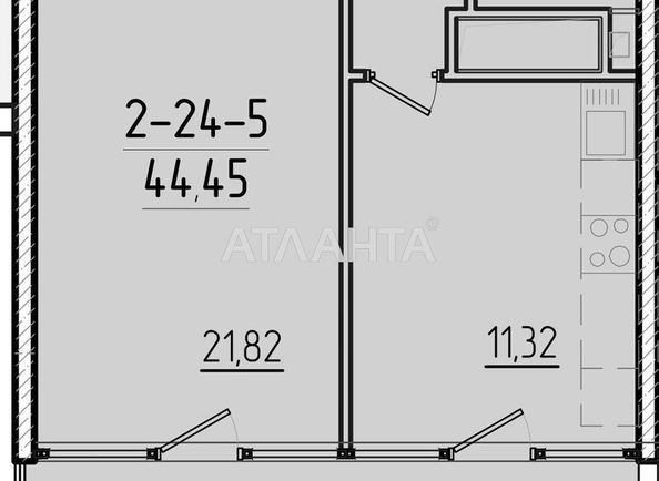 1-room apartment apartment by the address st. Krasnova (area 44,2 m2) - Atlanta.ua