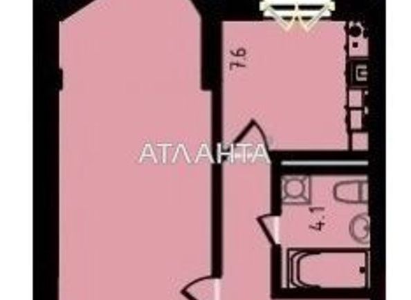1-комнатная квартира по адресу Небесной Сотни пр. (площадь 41,0 м2) - Atlanta.ua