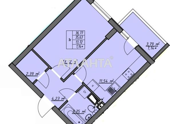 1-room apartment apartment by the address st. Vorobeva ak (area 36,8 m2) - Atlanta.ua - photo 7