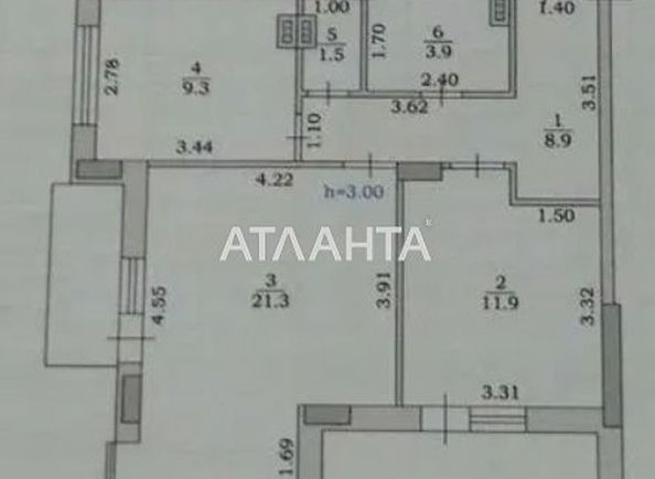 2-комнатная квартира по адресу Ванный пер. (площадь 60,7 м²) - Atlanta.ua